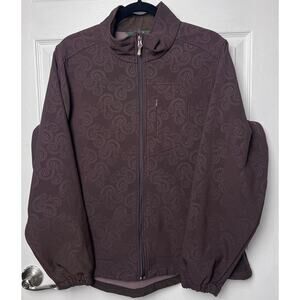 Woolrich Paisley Printed Lightweight Fleece Lined Zip Up Jacket Brown Size XL